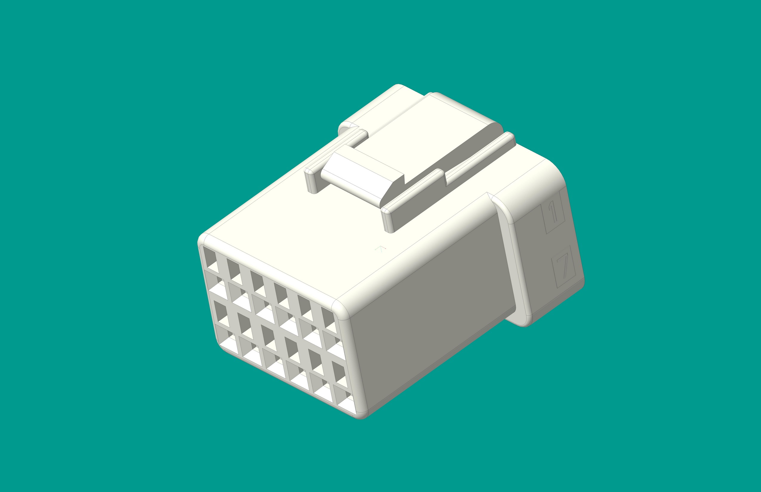 2.0間距雙排孔座12位本色