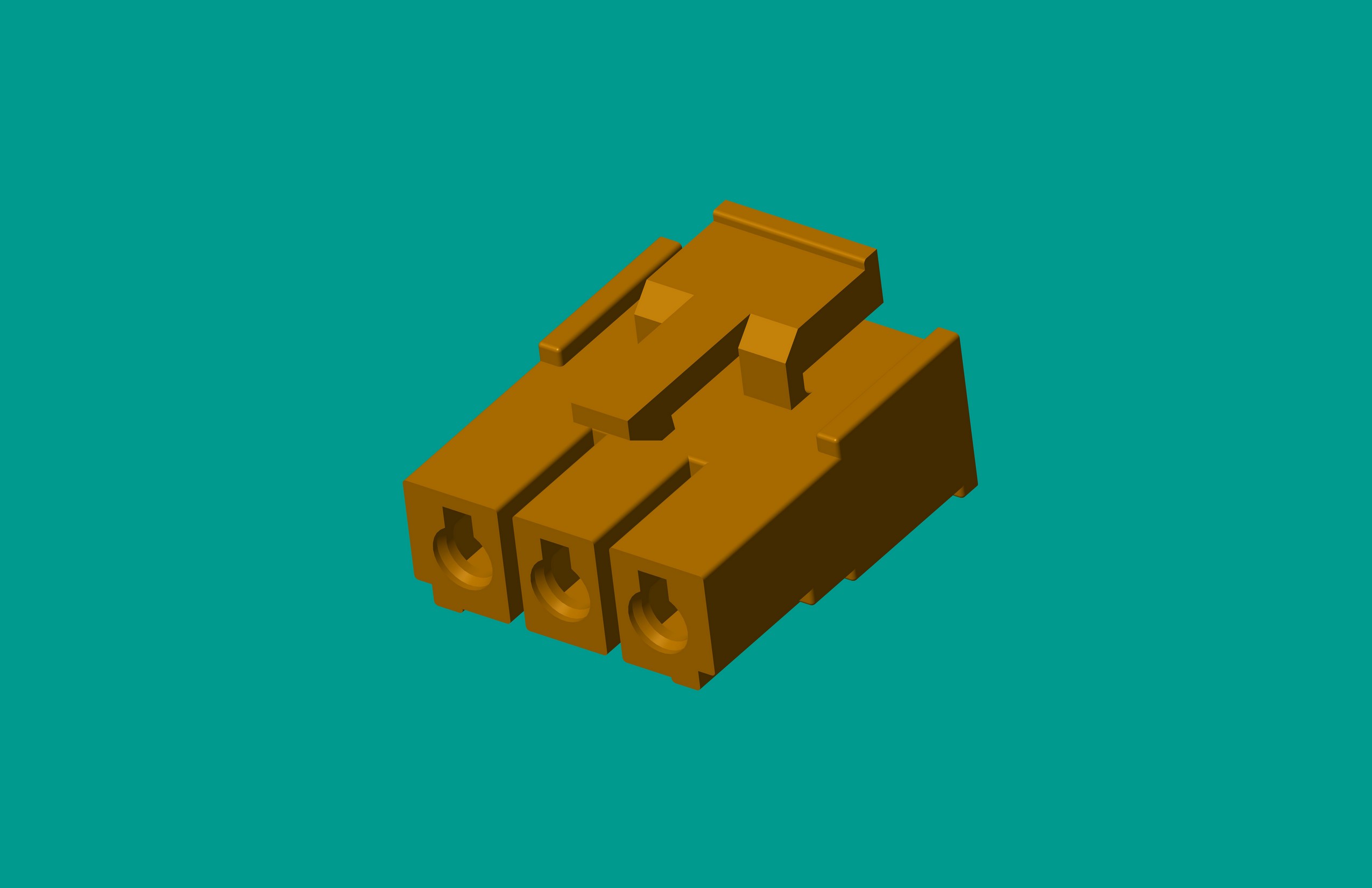 2.1洗衣機塑件-3孔橙色